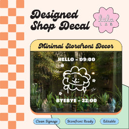 Vita söta husdjursvårdstimmar Fönsterdekal