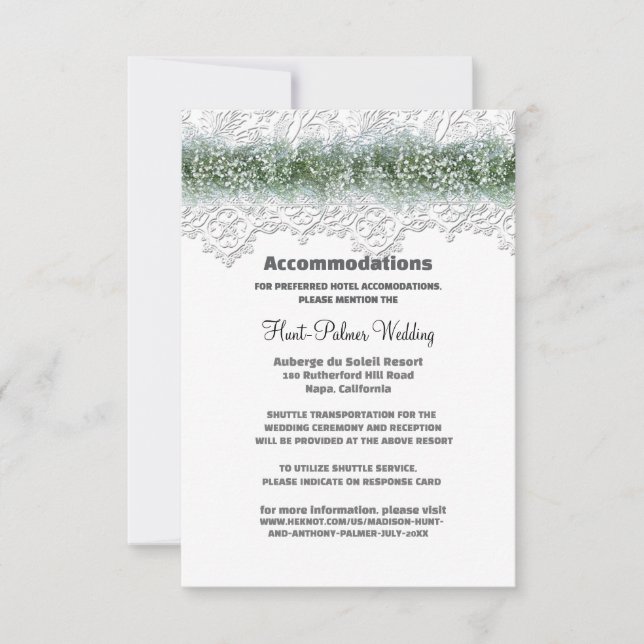 Vita spetsar och bröllopsinredning för bröllopsboe (Framsida)