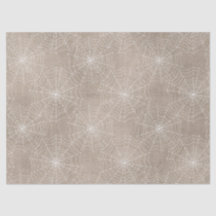 Vita Spindelnät på Tan Decoupage