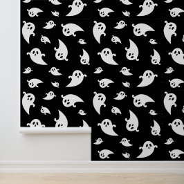 Vita spök-mönster kuslig svart Halloween