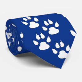 Vita sportmascot KLO Tass på Mörk blått Slips