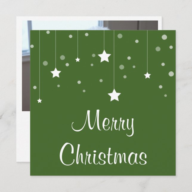 Vita stjärnor Fotopilkort Kort (Fram/baksida)