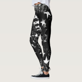 Vita stjärnor leggings