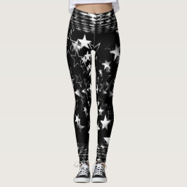 Vita stjärnor leggings