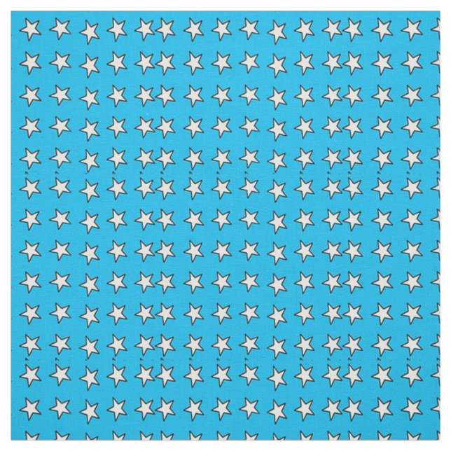 Vita stjärnor på blå tyg (Provkarta)