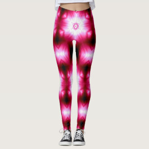 vita stjärnor på rosa/svart leggings