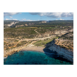 Vita stranden Akamas, Cypern Perfect Poster