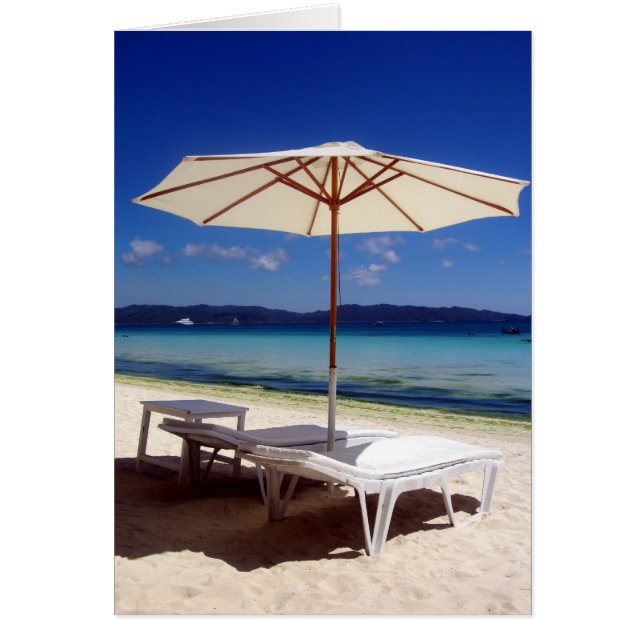 vita strandloger hälsningskort (Framsidan)