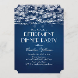 Vita strängljus på blå pension inbjudningar