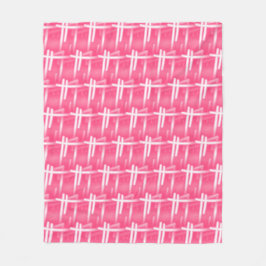 Vita streck på Rosa Fleecefilt