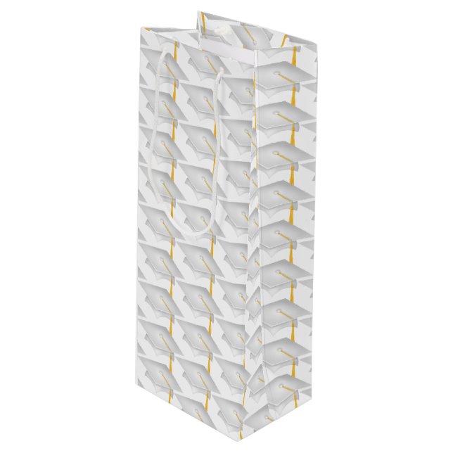 vita studentmössor med guld tassel (Framsidan Vinklad)