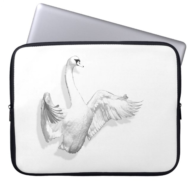 Vita Svan - laptop sleeve (Framsidan)