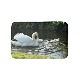 Vita Svan med Chickar Badrumsmatta