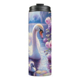 Vita Svan och Cygnet med Lila Ro
