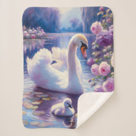Vita Svan och Cygnet med Lila Ro