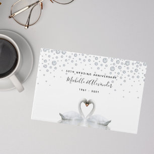 Vita svanar-fåglar 60:e diamanten bröllop-årsdagen gästböcker