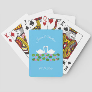 Vita Svanar och Vatten Llies Bröllop Anpassningsba Casinokort