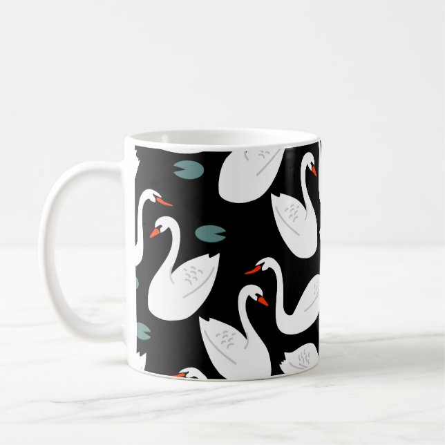 Vita Svanar Sjö utan sjölösa Tapet Kaffemugg (Vänster)