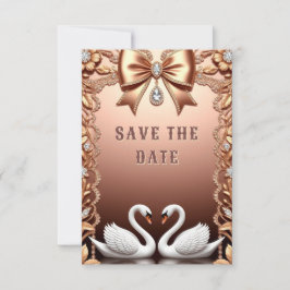 💍 Vita svanars bröllopsdekoration 💍 Spara Datumet