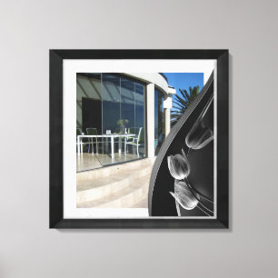 Vita svarta Abstrakter Canvastryck