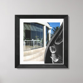 Vita svarta Abstrakter Canvastryck