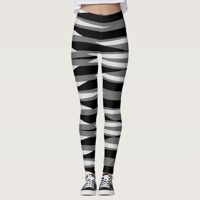 Vita svarta klassiska "Ratti_Kreativ_Arts" Leggings (Framsida)