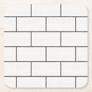 Vita svarta Linjer-betongbrickor Mönster Underlägg Papper Kvadrat