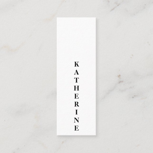 Vita svarta minimalistfoto av klassisk elegant, va mini visitkort (Framsida)