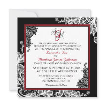 Vita, svarta, modern inbjudan till Goth Wedding i 