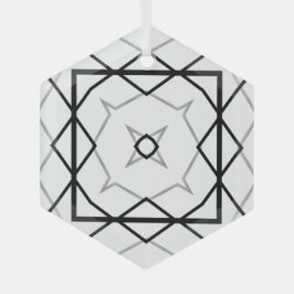 Vita Svarta och Silver Geometric mönster Julgransdekoration