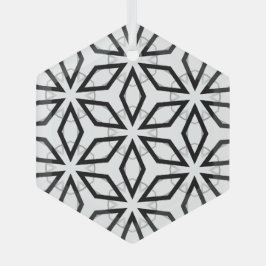 Vita Svarta och Silver Geometric mönster Julgransdekoration