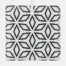 Vita Svarta och Silver Geometric mönster Julgransdekoration