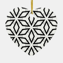 Vita Svarta och Silver Geometric mönster Julgransprydnad Keramik