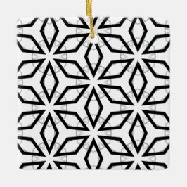 Vita Svarta och Silver Geometric mönster Julgransprydnad Keramik