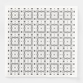 Vita Svarta och Silver Geometric mönster Pappersservett