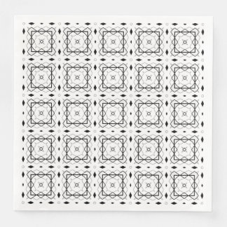 Vita Svarta och Silver Geometric mönster Pappersservett