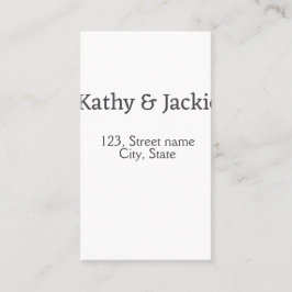 Vita svarta paret namn adress stad enkel visitkort