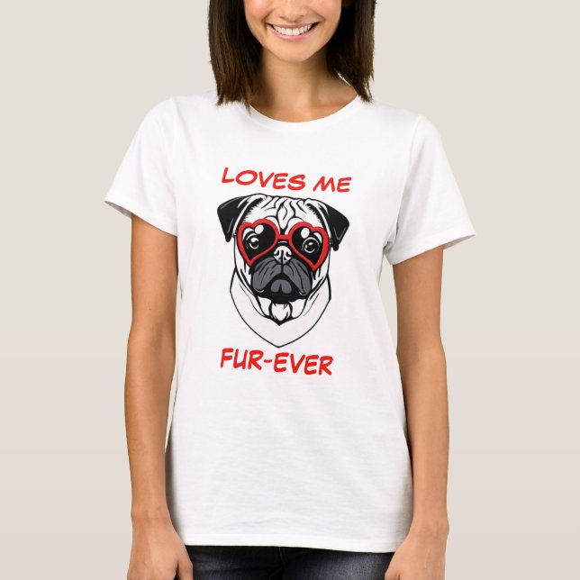 Vita, svarta, röda, hjärtformade solglasögon t shirt (Framsida)
