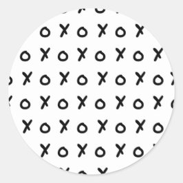 Vita & Svarta X O XO X&O:s Trendiga Söta Runt Klistermärke