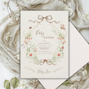 Vita syrenar Whimsical Vintage band Baby Shower Inbjudningar