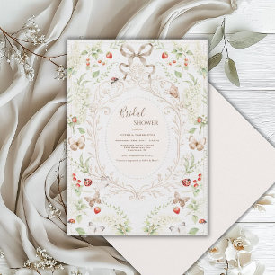 Vita syrenar Whimsical Vintage bröllopsdusch Inbjudningar