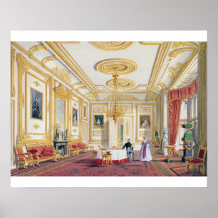 Vita Teckning-rummet vid Windsor Castle (färg l Poster