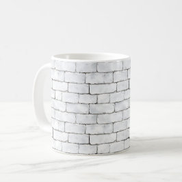 Vita tegelstenar kaffemugg