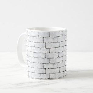 Vita tegelstenar kaffemugg