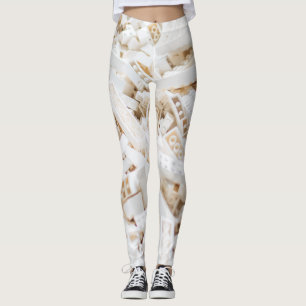 vita tegelstenar leggings