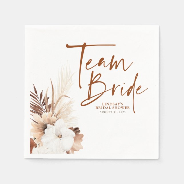 Vita terrakotta blommor Bröllopsdusch Brudlag Pappersservett (Framsidan)