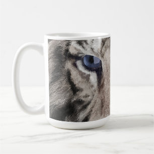 Vita Tigerhuvud Vilda Liv Estetik Kaffemugg
