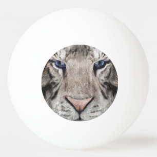 Vita Tigerhuvud Vilda Liv Estetik Pingisboll