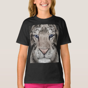 Vita Tigerhuvud Vilda Liv Estetik T Shirt