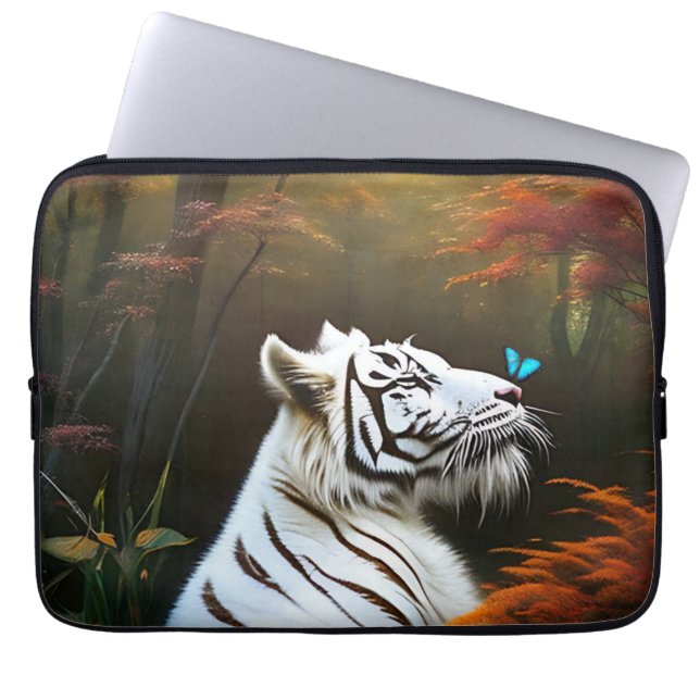 Vita tigern som lyfter, Laptop sleeve (Framsidan)